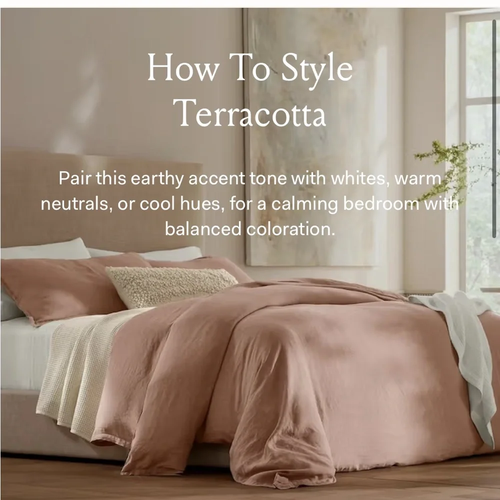 Boll & Branch Full Sheet Set Terracotta Organic Cotton NWT - Picture 2 of 4